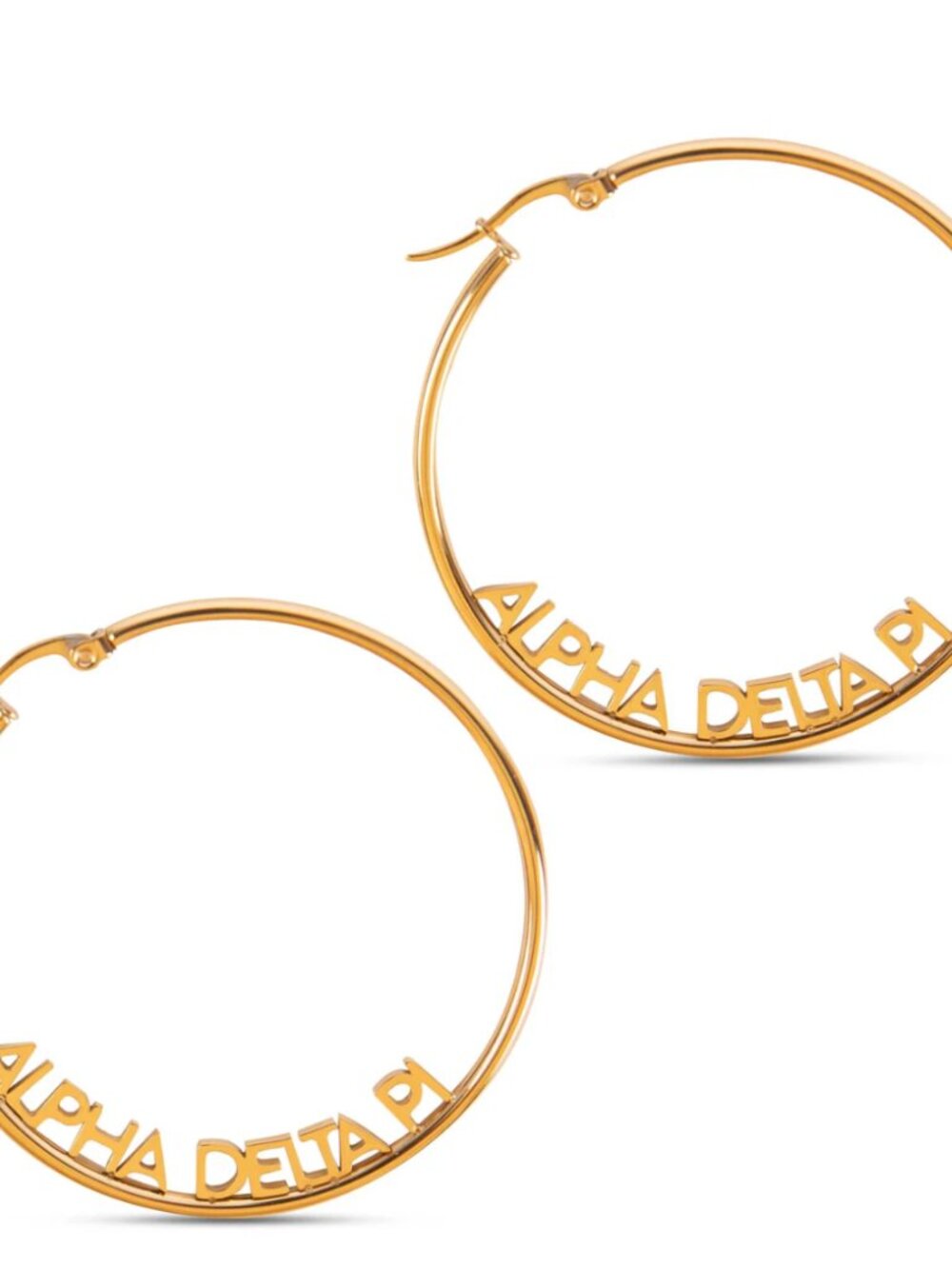 Alpha Delta Pi Gold Hoop Earrings, NWT